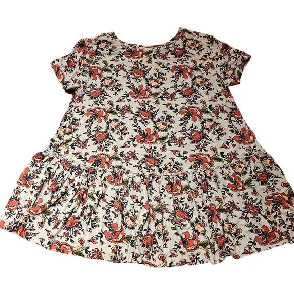 Agnes & Dora Top Womens Soft Swing Floral Ruffle Tunic Size XS (620) - Picture 2 of 6